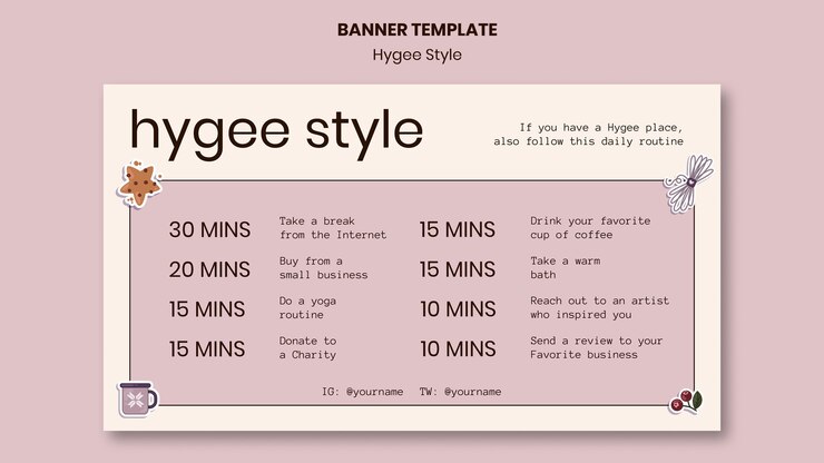 PSD gratuito modello di banner in stile hygge
