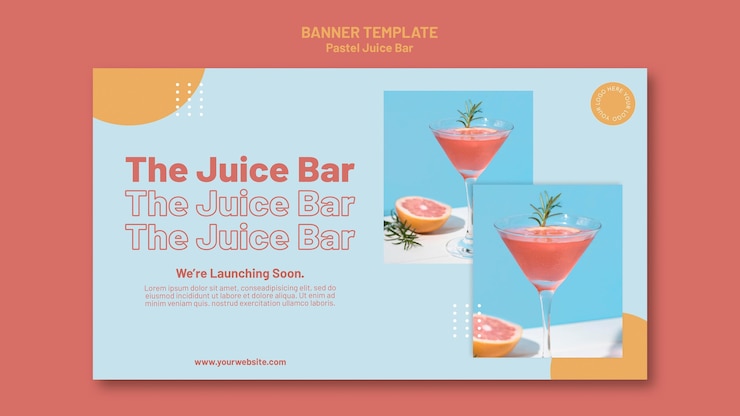 PSD gratuito modello di banner juice bar
