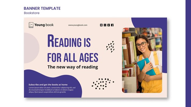 Modello di banner libreria