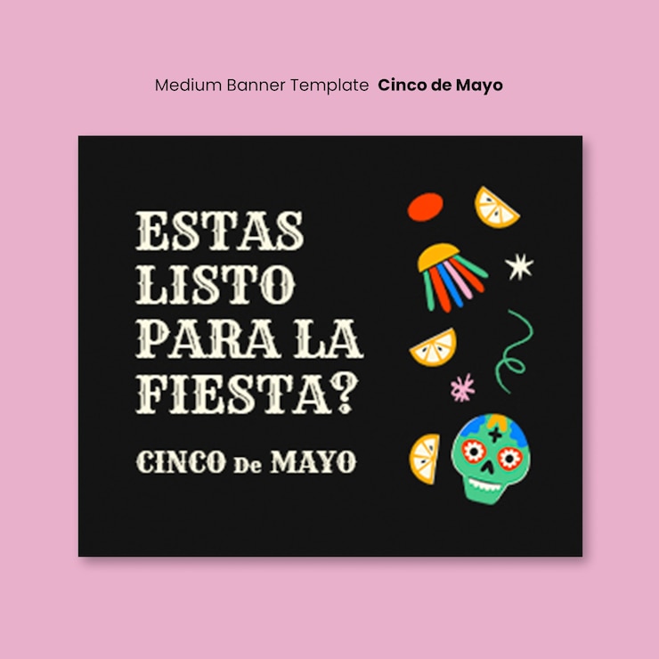 PSD gratuito modello di banner medio flat cinco de mayo