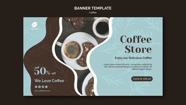 Modello di banner negozio di caffè