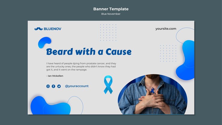 PSD gratuito modello di banner novembre blu minimalista