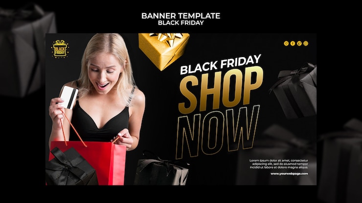 PSD gratuito modello di banner orizzontale del black friday