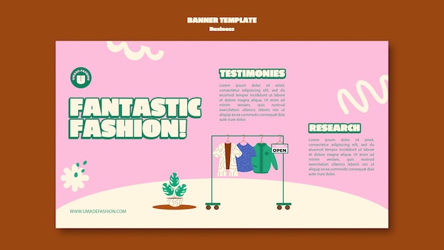 Modello di banner orizzontale del negozio di moda lenta sostenibile
