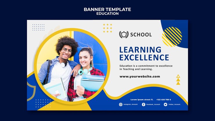 PSD gratuito modello di banner orizzontale di educazione
