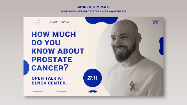Modello di banner orizzontale di novembre blu