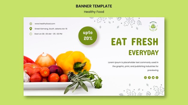Modello di banner orizzontale di sicurezza alimentare
