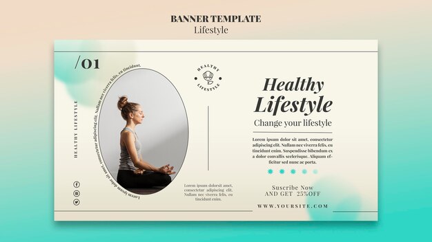 Modello di banner orizzontale di yoga