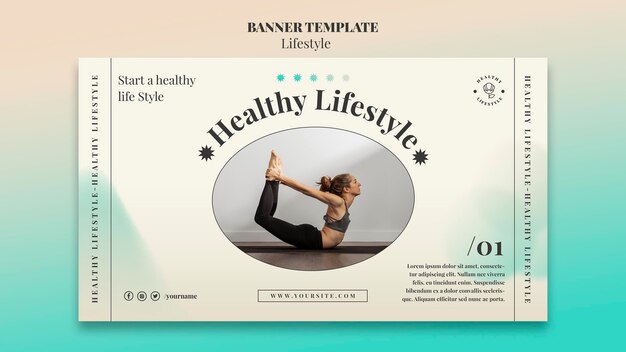 Modello di banner orizzontale di yoga
