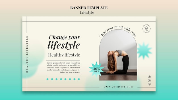 Modello di banner orizzontale di yoga