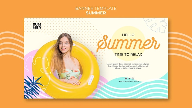 Modello di banner orizzontale estivo