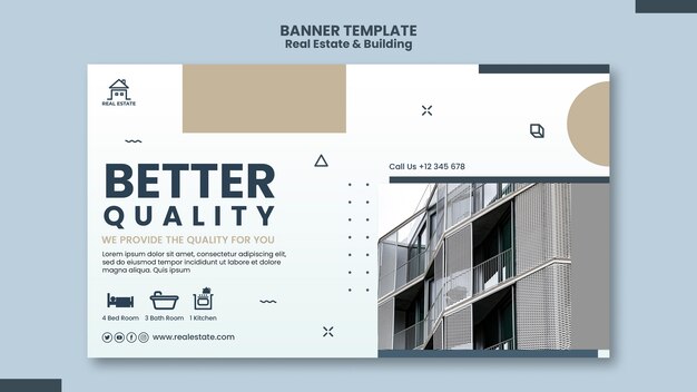 Modello di banner orizzontale immobiliare