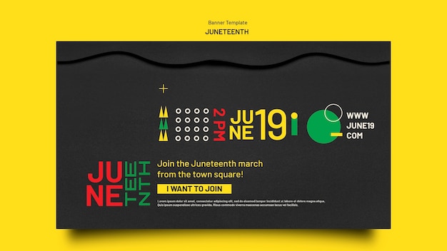 Modello di banner orizzontale Juneteenth