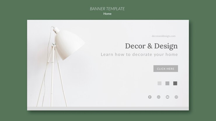 PSD gratuito modello di banner orizzontale per l'arredamento e il design della casa