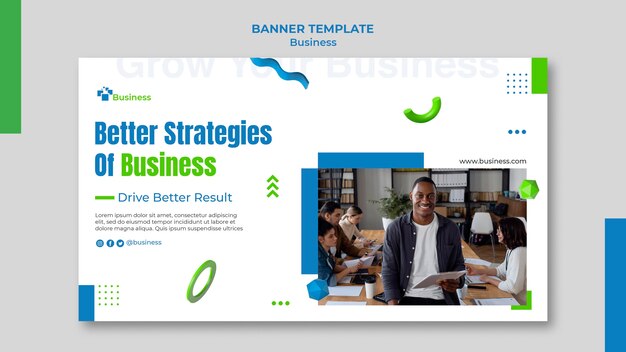 Modello di banner orizzontale per la crescita professionale del business