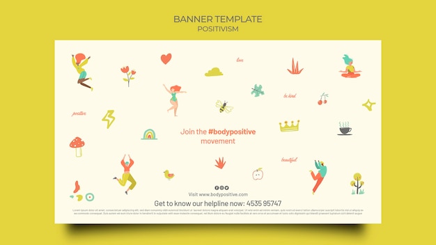 Modello di banner orizzontale positivo del corpo