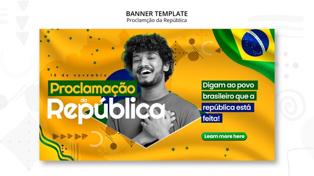 Modello di banner orizzontale Proclamacao da republica