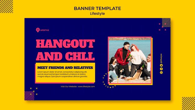 Modello di banner orizzontale stile di vita gioioso
