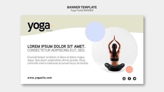 Modello di banner pastello classe yoga