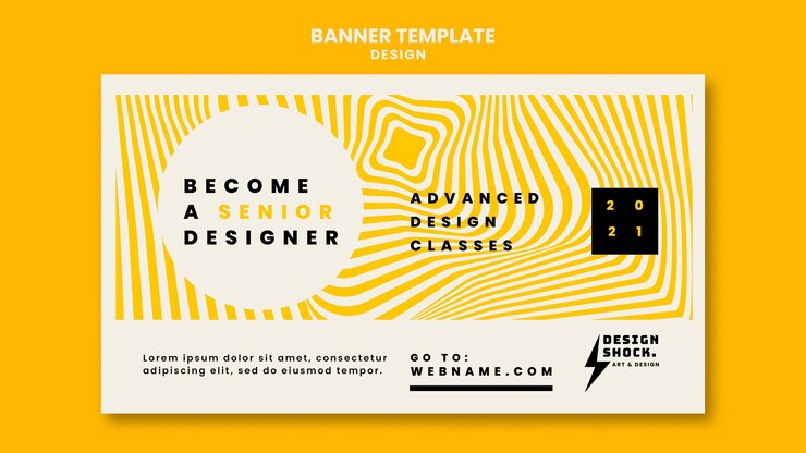 PSD gratuito modello di banner per corsi di graphic design