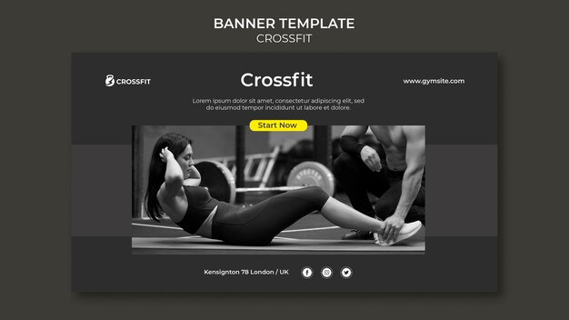 Modello di banner per esercizio CrossFit