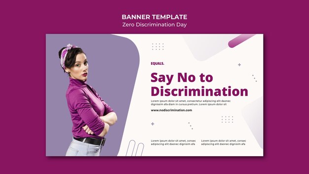 Modello di banner per eventi di giorno di discriminazione zero