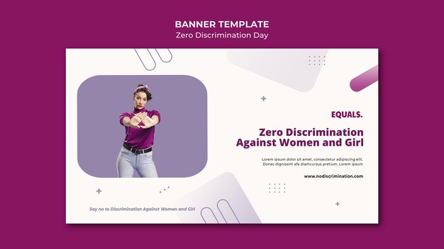Modello di banner per eventi di giorno di discriminazione zero