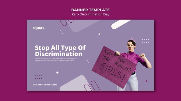 Modello di banner per eventi di giorno di discriminazione zero