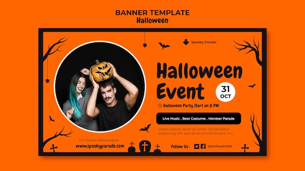 Modello di banner per eventi di Halloween