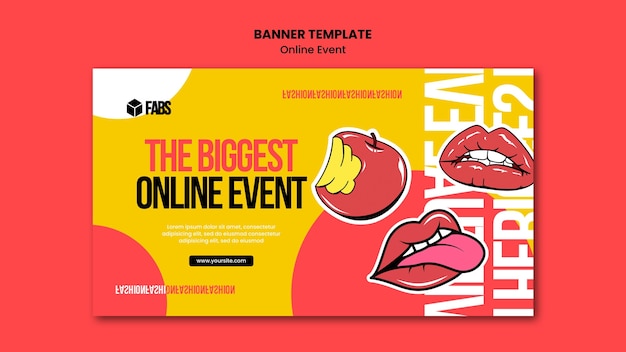 Modello di banner per eventi online