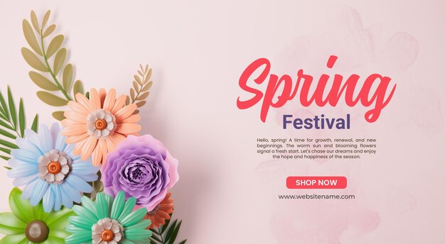 Modello di banner per i social media del festival di primavera