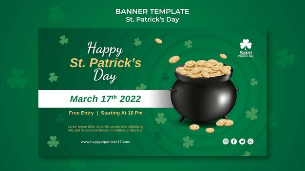 Modello di banner per il giorno di san patrizio macchia
