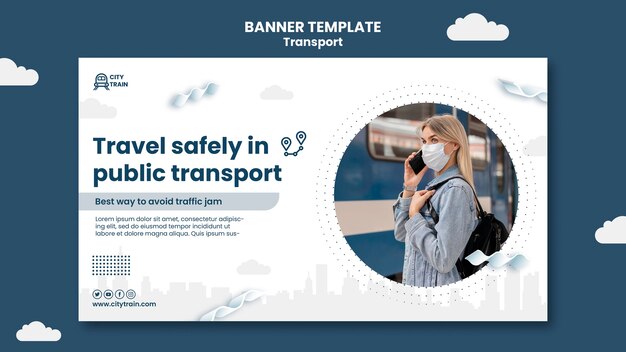 Modello di banner per il trasporto pubblico