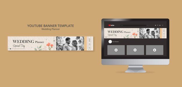 Modello di banner per il wedding planner youtube