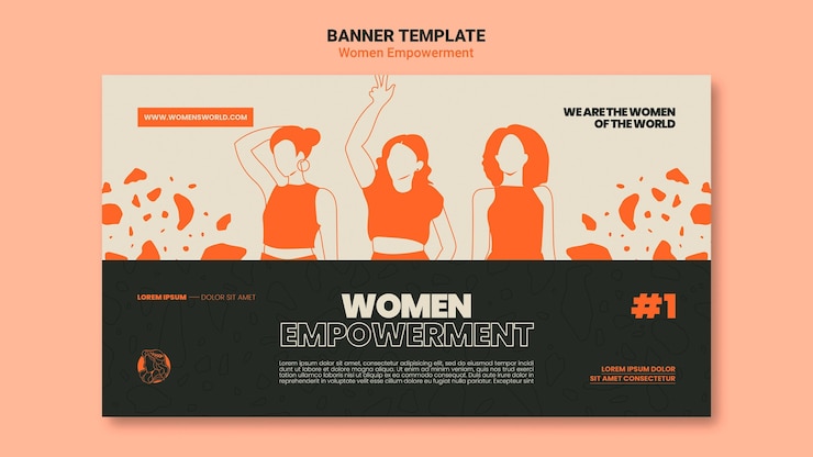 PSD gratuito modello di banner per l'emancipazione delle donne