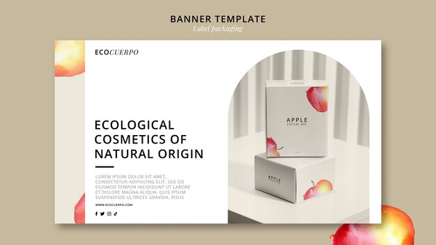 Modello di banner per l'imballaggio di etichette