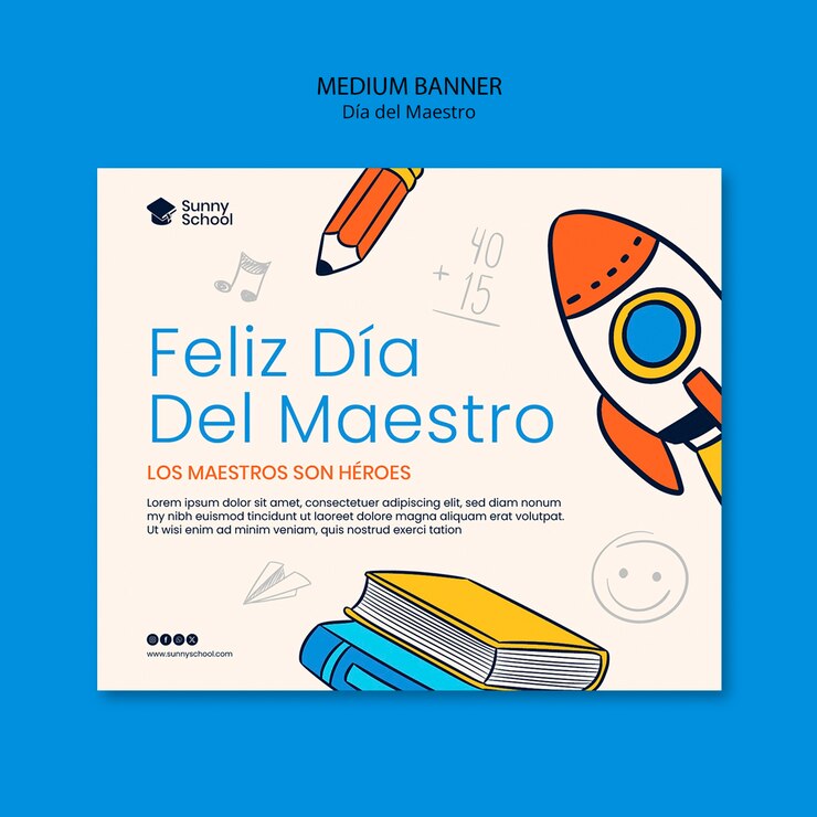 PSD gratuito modello di banner per la celebrazione del día del maestro