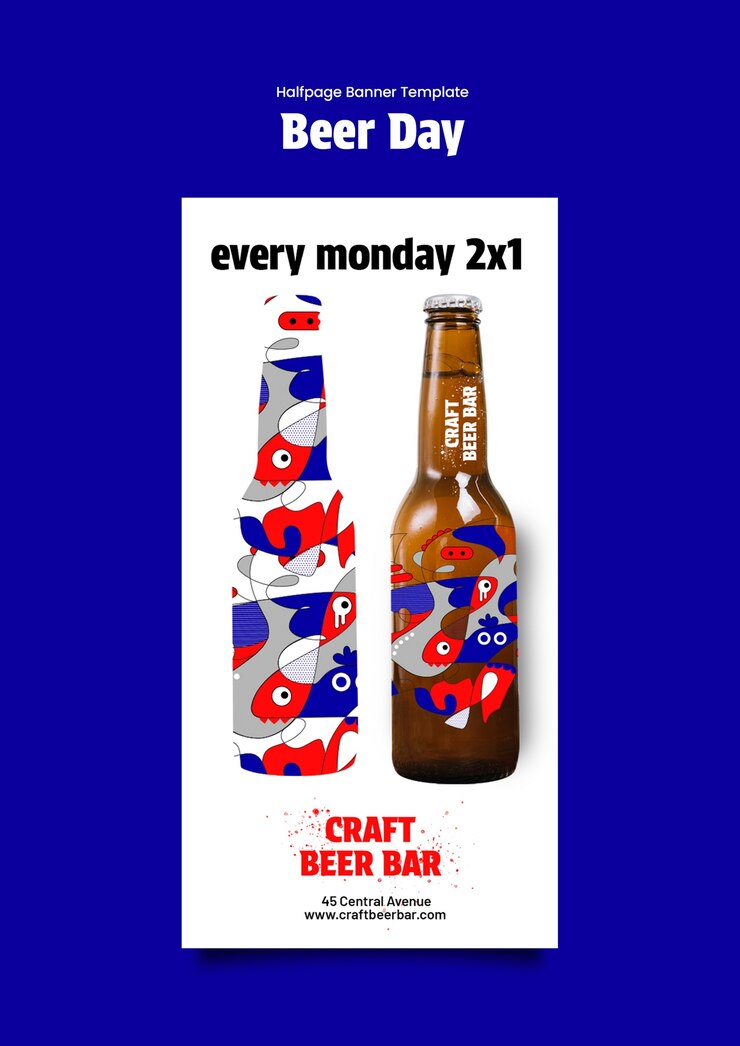 PSD gratuito modello di banner per la celebrazione del giorno della birra