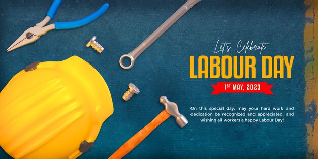 Modello di banner per la celebrazione della festa del lavoro internazionale