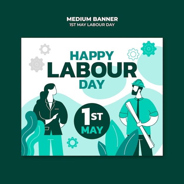 Modello di banner per la celebrazione della Festa del Lavoro