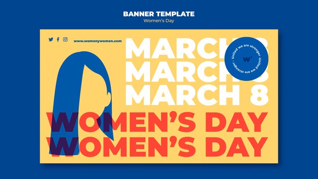 Modello di banner per la celebrazione della festa della donna