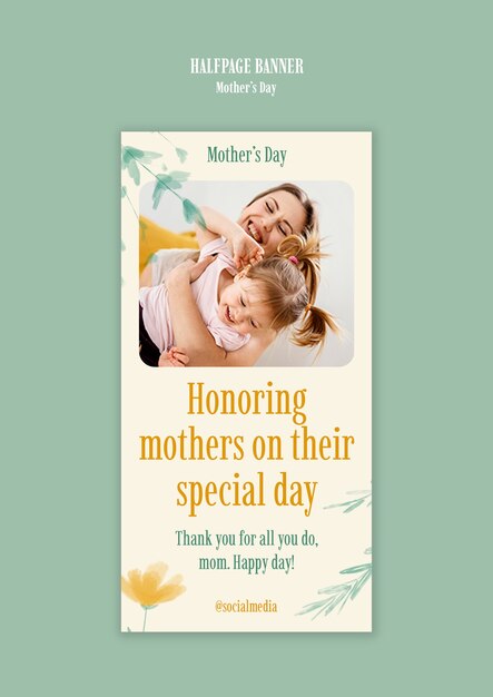 Modello di banner per la celebrazione della Festa della Madre