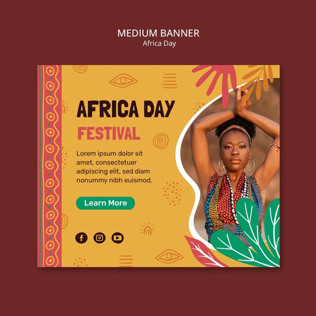 Modello di banner per la celebrazione della Giornata dell'Africa