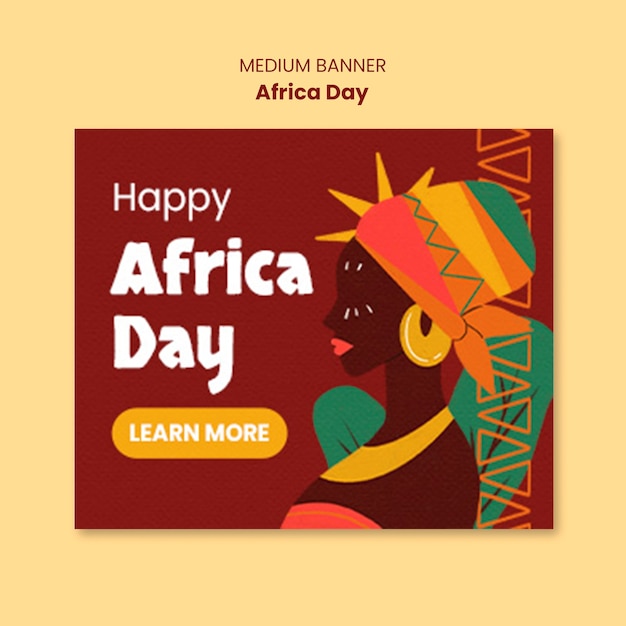 Modello di banner per la celebrazione della Giornata dell'Africa