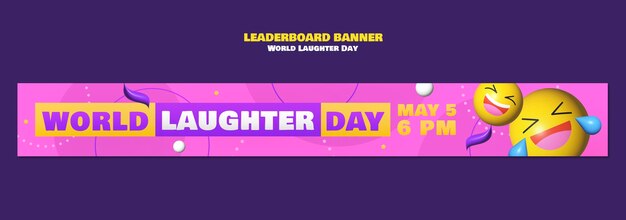 Modello di banner per la celebrazione della Giornata Mondiale della Risata