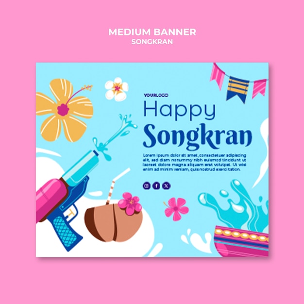 Modello di banner per la celebrazione di Songkran