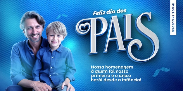 Modello di banner per la festa del papà felice dei social media per tributi