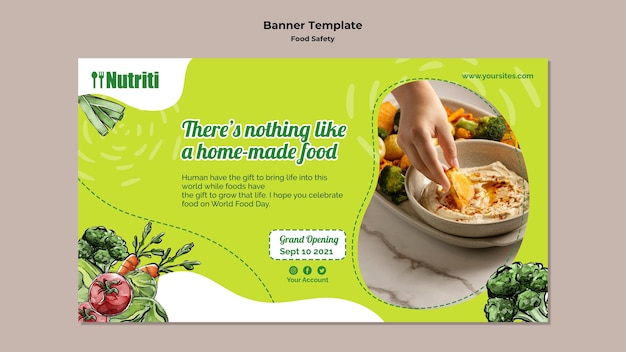 Modello di banner per la sicurezza alimentare