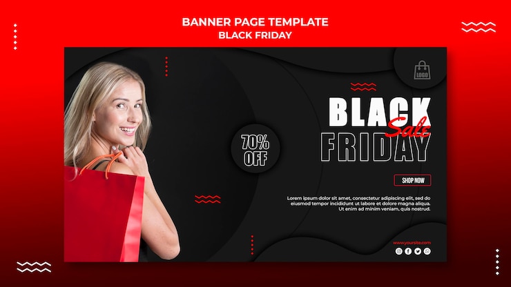 PSD gratuito modello di banner per la vendita del venerdì nero