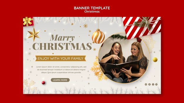 Modello di banner per le celebrazioni di Natale
